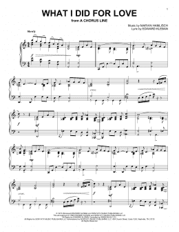 page one of What I Did for Love (from A Chorus Line) (Piano Solo)