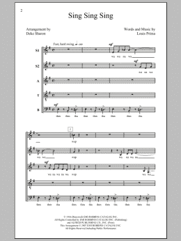 page one of Sing, Sing, Sing (arr. Deke Sharon) (SATB Choir)