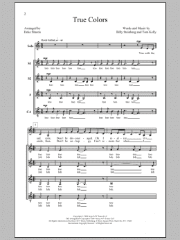 page one of True Colors (arr. Deke Sharon) (SSA Choir)