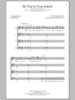 page one of Be True To Your School (SATB Choir)