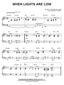 page one of When Lights Are Low (arr. Brent Edstrom) (Piano Solo)