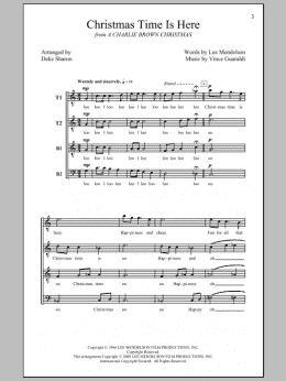 page one of Christmas Time Is Here (TTBB Choir)