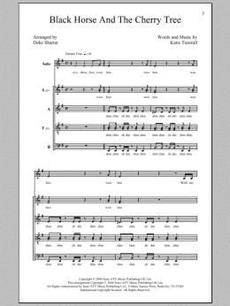page one of Black Horse And The Cherry Tree (SATB Choir)