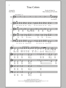 page one of True Colors (arr. Deke Sharon) (SATB Choir)