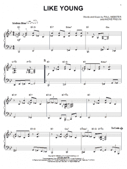 page one of Like Young (arr. Brent Edstrom) (Piano Solo)