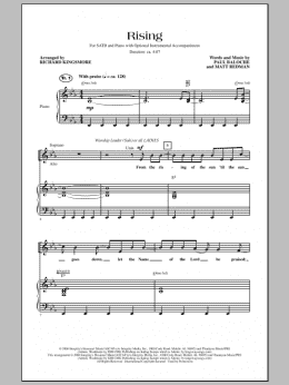 page one of Rising (SATB Choir)
