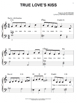 page one of True Love's Kiss (from Enchanted) (Big Note Piano)