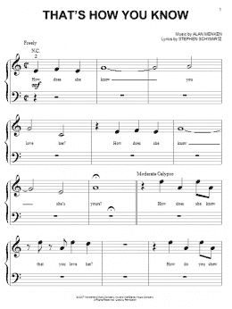 page one of That's How You Know (from Enchanted) (Big Note Piano)