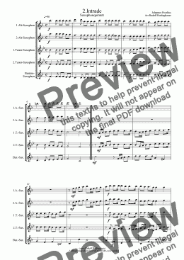 page one of 2.Intrade  Saxophonquintett