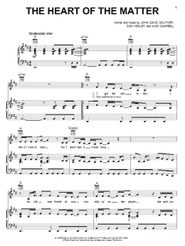 page one of The Heart Of The Matter (Piano, Vocal & Guitar Chords (Right-Hand Melody))