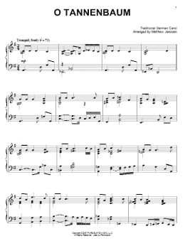 page one of O Tannenbaum (Piano Solo)