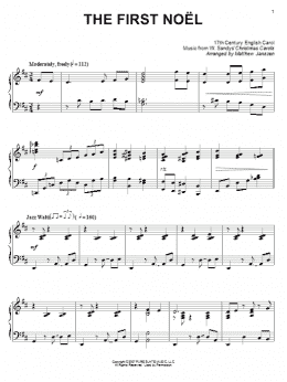 page one of The First Noel (Piano Solo)