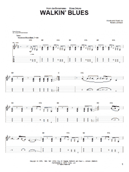 page one of Walkin' Blues (Guitar Tab)
