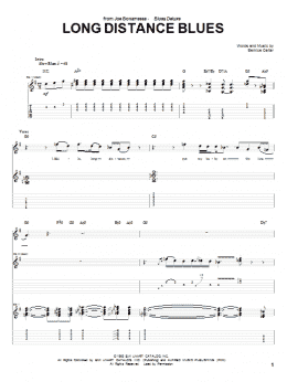 page one of Long Distance Blues (Guitar Tab)