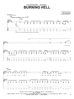 page one of Burning Hell (Guitar Tab)