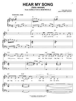 page one of Hear My Song [Solo version] (from Songs for a New World) (Piano & Vocal)