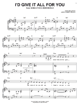 page one of I'd Give It All For You (from Songs for a New World) (Piano & Vocal)