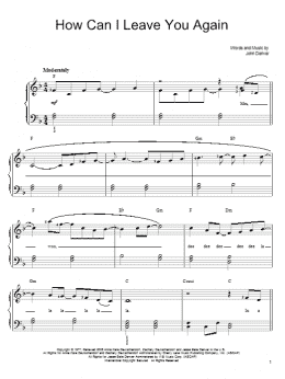page one of How Can I Leave You Again (Easy Piano)