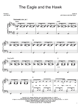 page one of The Eagle And The Hawk (Easy Piano)