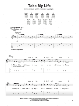page one of Take My Life (Easy Guitar Tab)