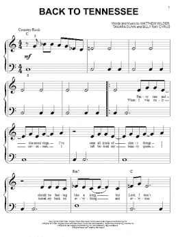 page one of Back To Tennessee (Big Note Piano)