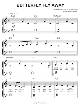 page one of Butterfly Fly Away (Big Note Piano)