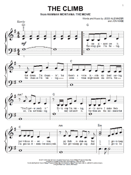page one of The Climb (from Hannah Montana: The Movie) (Big Note Piano)