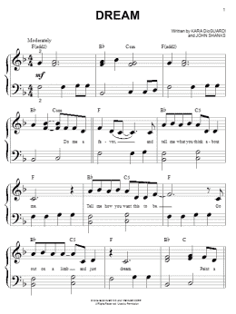 page one of Dream (Big Note Piano)