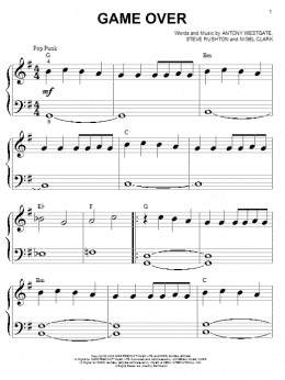 page one of Game Over (from Hannah Montana: The Movie) (Big Note Piano)