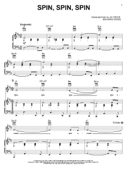 page one of Spin, Spin, Spin (Piano, Vocal & Guitar Chords (Right-Hand Melody))