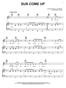 page one of Sun Come Up (Piano, Vocal & Guitar Chords (Right-Hand Melody))