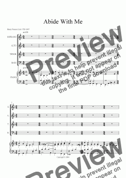 page one of Abide With Me (New Melody) SATB