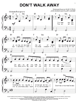 page one of Don't Walk Away (Big Note Piano)