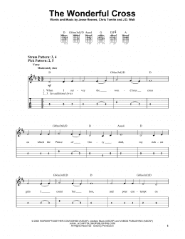 page one of The Wonderful Cross (Easy Guitar Tab)
