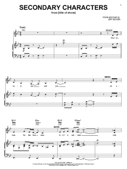 page one of Secondary Characters (Piano, Vocal & Guitar Chords (Right-Hand Melody))