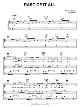 page one of Part Of It All (Piano, Vocal & Guitar Chords (Right-Hand Melody))