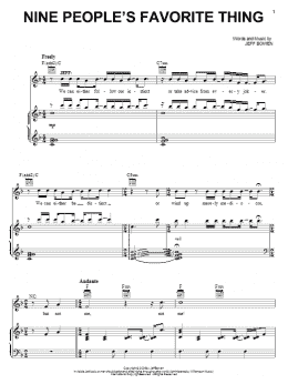 page one of Nine People's Favorite Thing (Piano, Vocal & Guitar Chords (Right-Hand Melody))