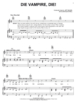 page one of Die Vampire, Die! (Piano, Vocal & Guitar Chords (Right-Hand Melody))