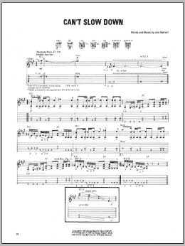 page one of Can't Slow Down (Guitar Tab)