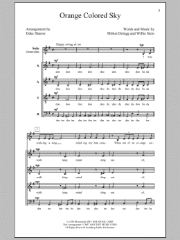 page one of Orange Colored Sky (TTBB Choir)