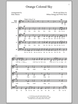 page one of Orange Colored Sky (SATB Choir)