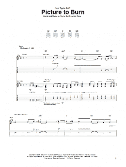 page one of Picture To Burn (Guitar Tab)