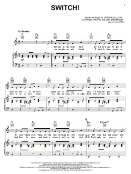 page one of Switch! (Piano, Vocal & Guitar Chords (Right-Hand Melody))