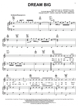 page one of Dream Big (Piano, Vocal & Guitar Chords (Right-Hand Melody))