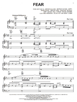 page one of Fear (Piano, Vocal & Guitar Chords (Right-Hand Melody))
