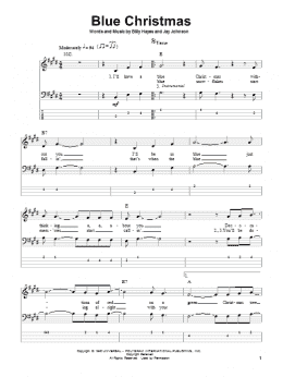 page one of Blue Christmas (Bass Guitar Tab)