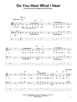 page one of Do You Hear What I Hear (Bass Guitar Tab)