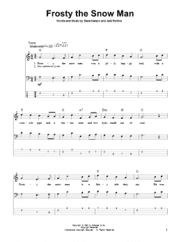 page one of Frosty The Snow Man (Bass Guitar Tab)