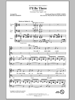 page one of I'll Be There (SATB Choir)