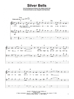 page one of Silver Bells (Bass Guitar Tab)